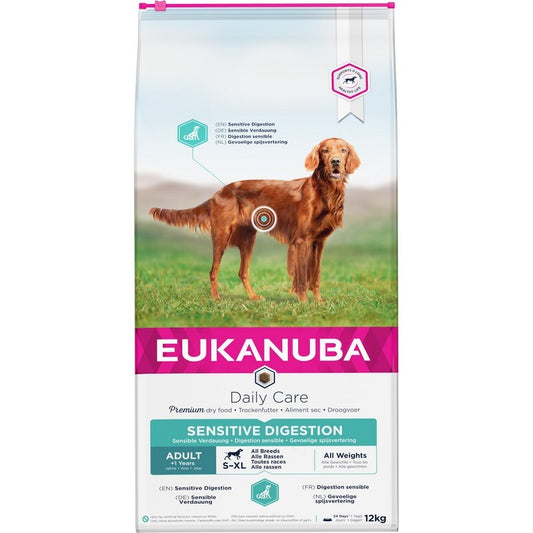 Eukanuba Adult Daily Care Sensitive Digestion 12kg - Gentle Dog Food for Digestive Issues
