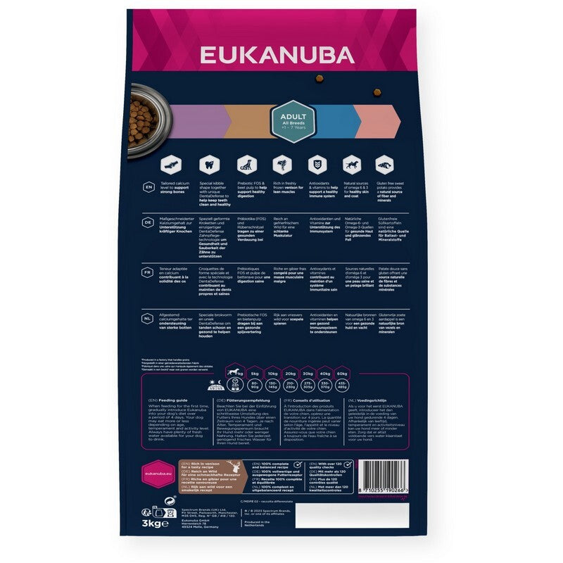 Eukanuba Adult Grain Free All Breed Venison 3x3kg - Grain Free Dog Food Venison (9kg)