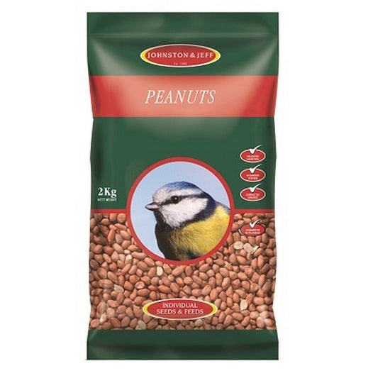 Johnston & Jeff Premium Peanuts 2kg x6 - High Quality Peanuts Bird Food (12kg)