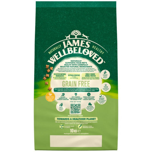 James Wellbeloved Dog Adult Grain Free Turkey & Vegetables 10kg - Grain Free Dog Food Turkey