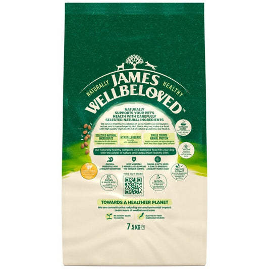 James Wellbeloved Dog Senior Small Turkey & Rice 7.5kg - Small Senior Dog Food Turkey