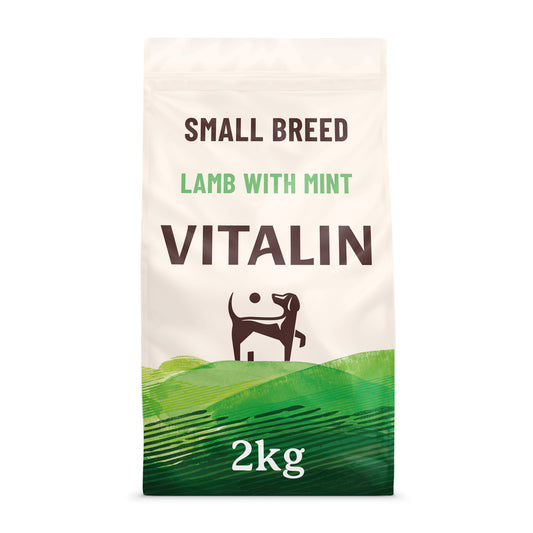 Vitalin Adult Small Breed Lamb & Mint 2kg x4 - Small Dog Food Lamb (8kg Total)