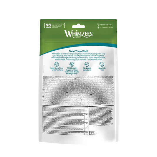 Whimzees Rice Bone Large Dog Chews 9 Bag x6 Natural Dental Treats