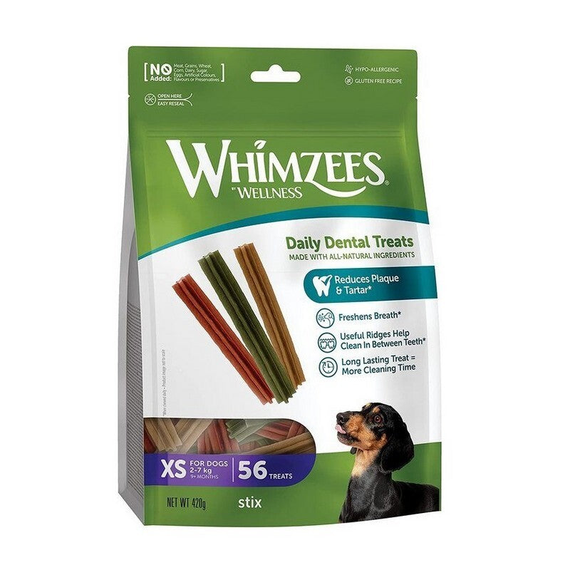 Whimzees Stix Extra Small 56 Pack x6 - Natural Dental Dog Chews Small Dogs (336 Stix)