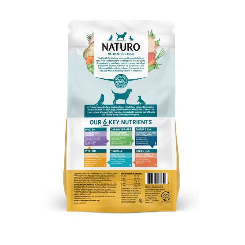 Naturo Adult Grain Free Chicken Potato & Vegetables 4x2kg - Natural Dog Food Complete (8kg)