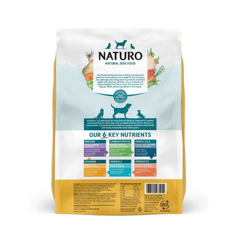 Naturo Adult Grain Free Chicken Potato & Vegetables 10kg - Natural Dog Food Complete
