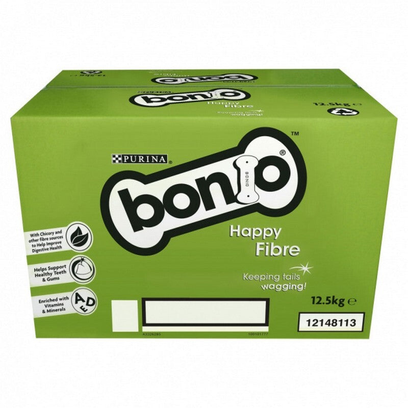 Bonio Happy Fibre 12.5kg - High Fiber Dog Biscuits Digestive Health Support