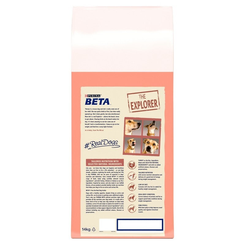 Beta Adult Light Turkey 14kg - Weight Management Dog Food Turkey Low Fat