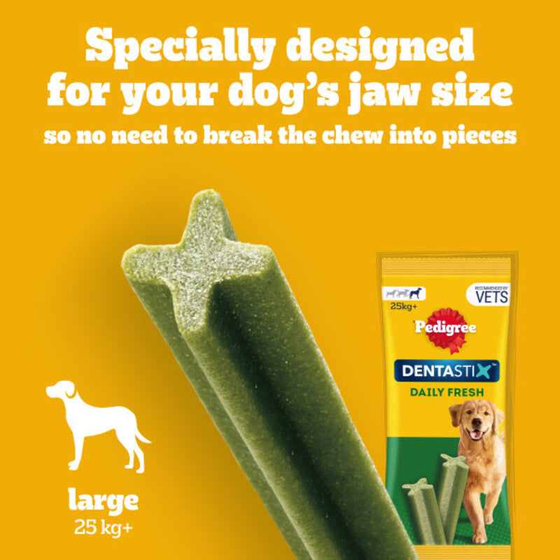 Pedigree Dentastix Fresh Large 4x21 - Large Dog Dental Chews Fresh Breath (84 Sticks)
