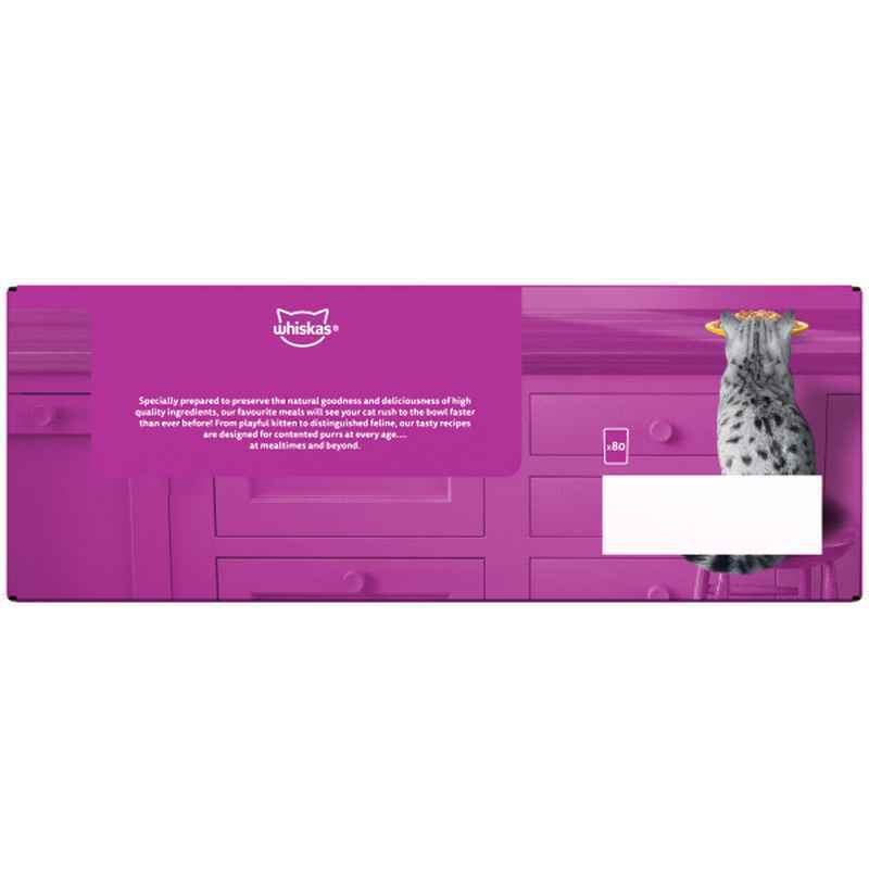 Whiskas Cat Pouches 7+ Poultry Selection in Jelly 80 x85g Senior Cat Food