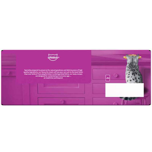 Whiskas Cat Pouches 7+ Poultry Selection in Jelly 80 x85g Senior Cat Food