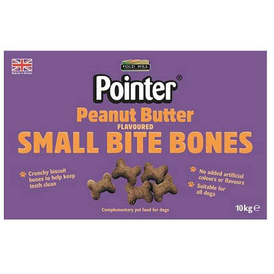 Pointer Small Peanut Butter Bites 10kg - Mini Dog Treats Peanut Butter Flavor Training Rewards