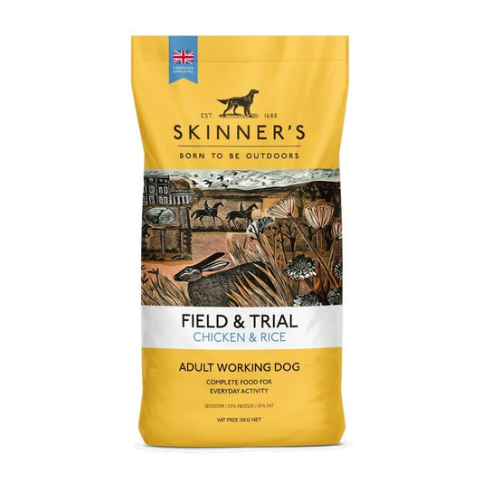 Skinners Field & Trial Chicken & Rice 15kg - Premium Dry Dog Food Chicken & Rice Formula