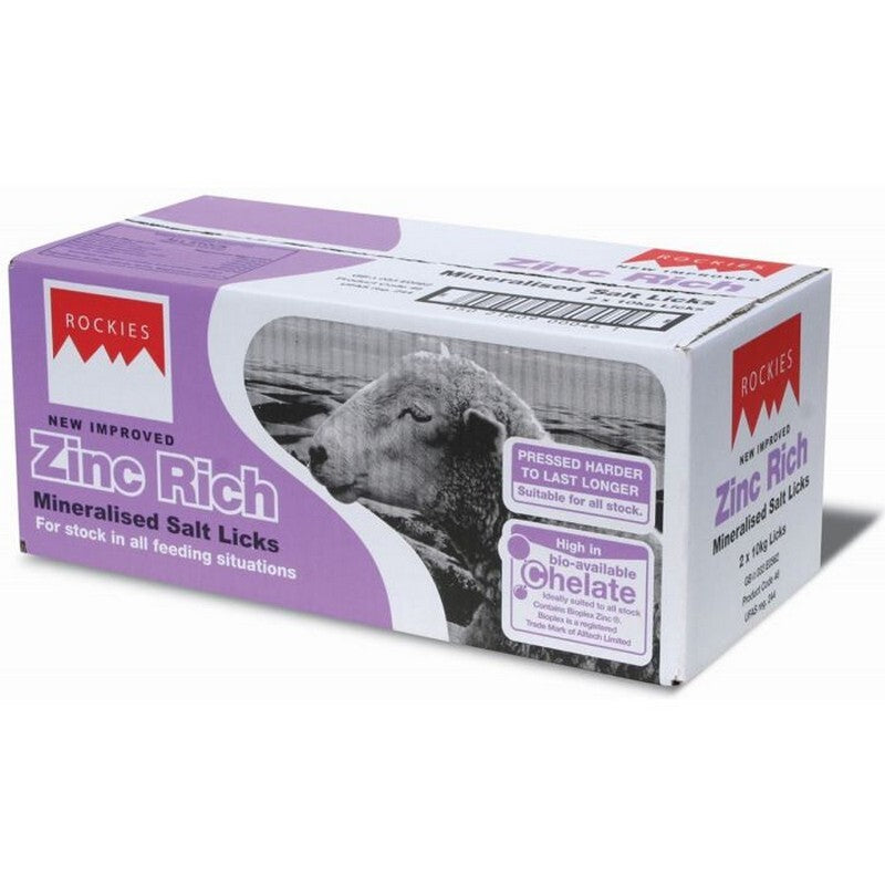 Rockies Super Rich Zinc 2x10kg - High Zinc Mineral Lick for Livestock (20kg Total)