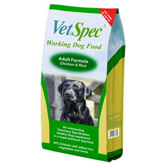 VetSpec Working Dog Adult Chicken 15kg - High Energy Working Dog Food Chicken Formula