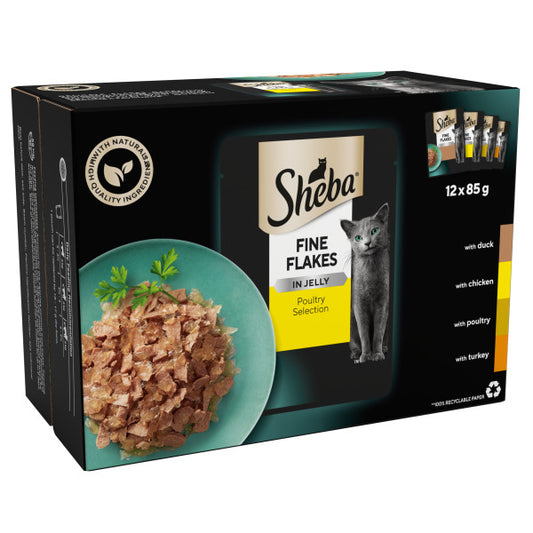 Sheba Premium Pch Fine Flakes Pltry CIJ 4x12x85g